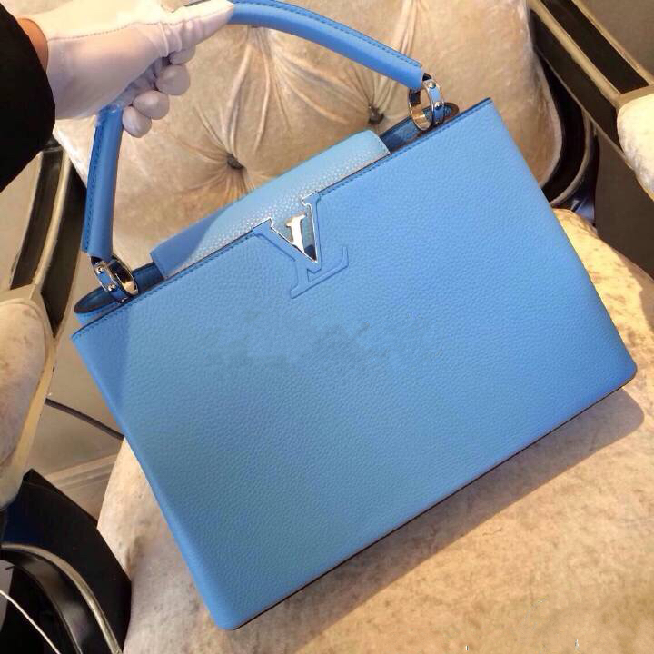 Real Louis Vuitton Capucines MM Bag M94715 Blue